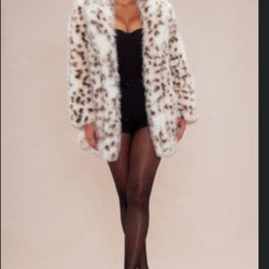 Leopard Print Faux Fur Coat